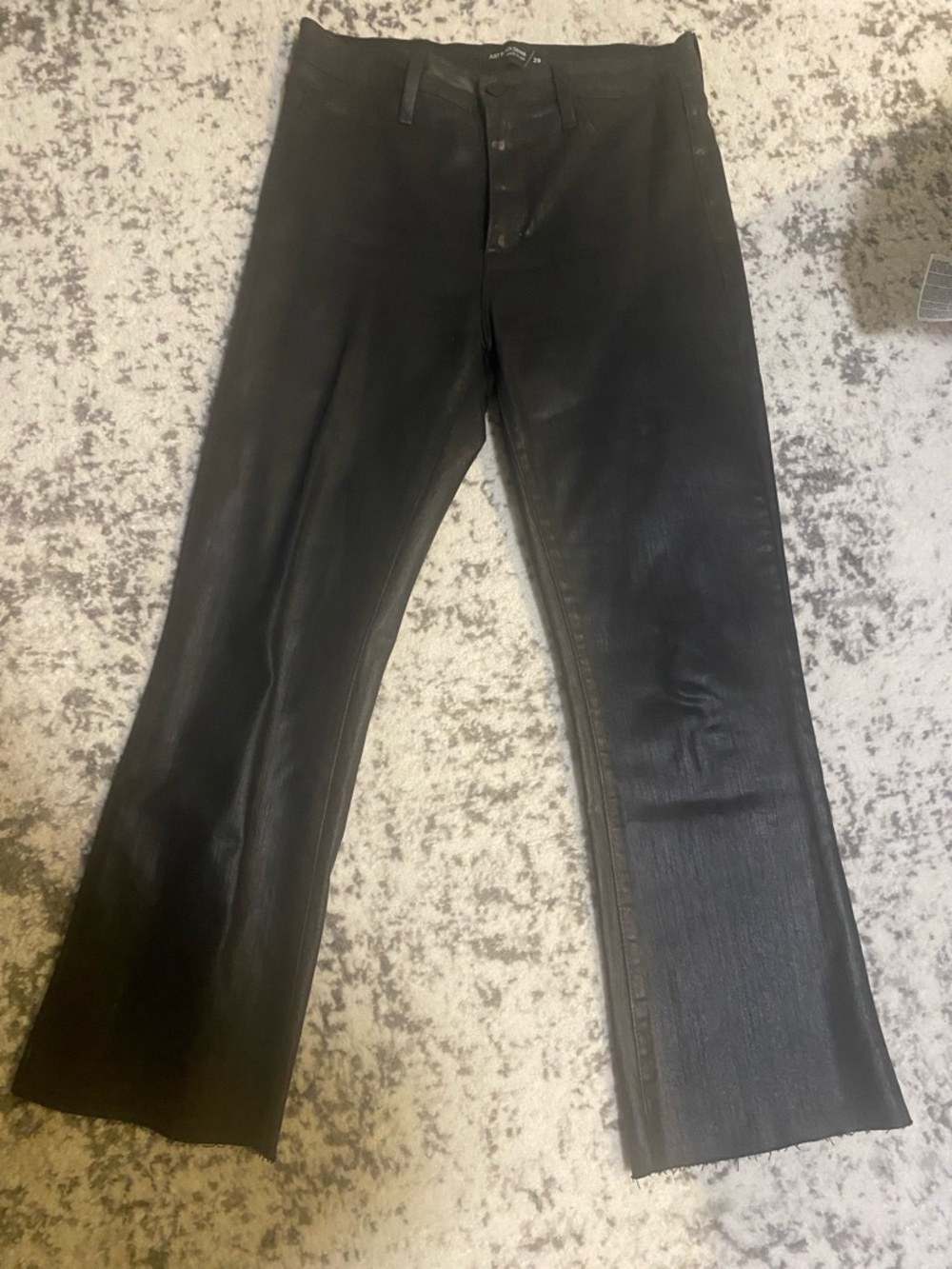 Black wax Wide Leg Jeans